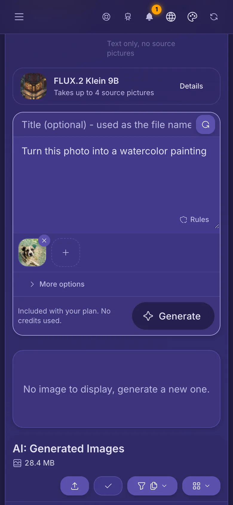 AI Studio with the picture from the library already attached under the prompt.