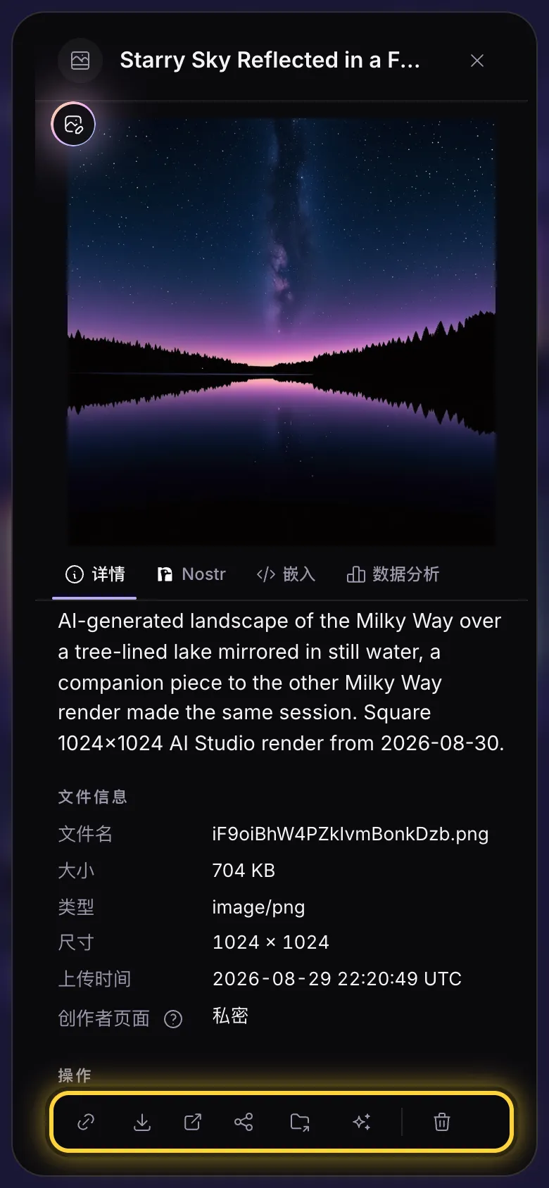 文件详情底部的一排按钮,已圈出。