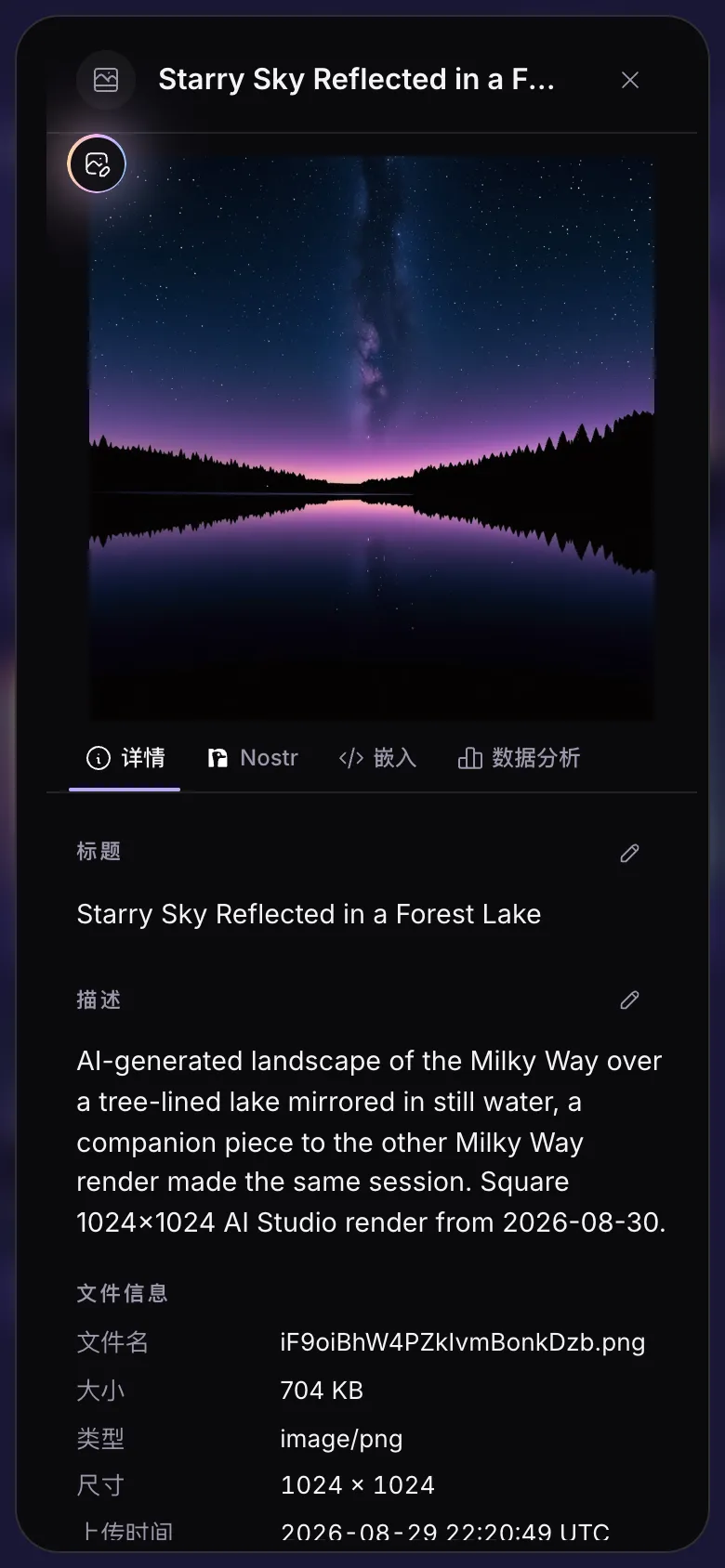 文件详情：图片、标签页、标题和描述。